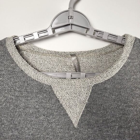 Red Lolly Tunic Sweater Medium Gray Flecked Cotton Blend USA Made High Low Hem - Picture 7 of 13